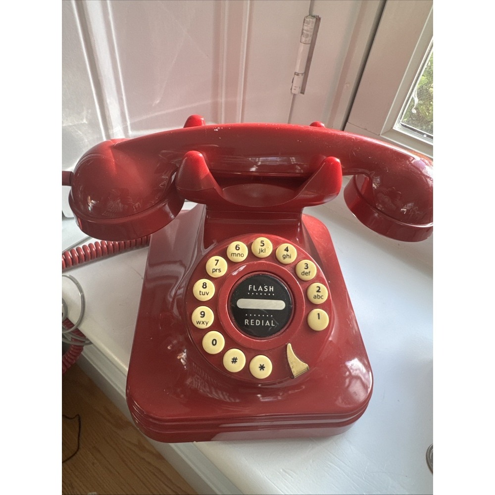 Pottery Barn RED Retro Grand Phone Touch Button A Real Operating Phone Nostalgia